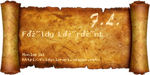 Földy Lóránt névjegykártya
